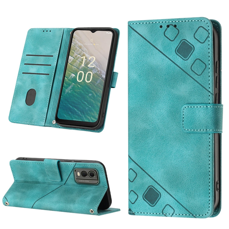 Custodia per telefono in pelle goffrata effetto pelle, For Nokia C12, For Nokia C02, For Nokia C22, For Nokia C32