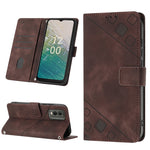 Custodia per telefono in pelle goffrata effetto pelle, For Nokia C12, For Nokia C02, For Nokia C22, For Nokia C32