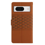 Custodia per telefono in pelle con effetto pelle goffrata a diamante con cordino, For Google Pixel 8, For Google Pixel 8 Pro, For Google Pixel 7 5G, For Google Pixel 7 Pro 5G