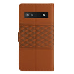 Custodia per telefono in pelle con effetto pelle goffrata a diamante con cordino, For Google Pixel 7a, For Google Pixel 6, For Google Pixel 6 Pro, For Google Pixel 6a