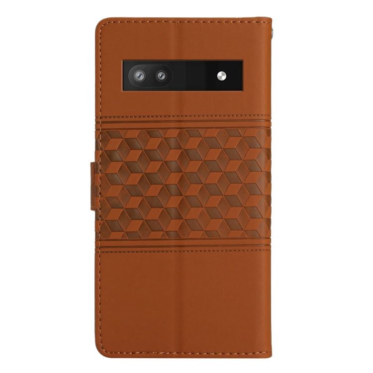 Custodia per telefono in pelle con effetto pelle goffrata a diamante con cordino, For Google Pixel 7a, For Google Pixel 6, For Google Pixel 6 Pro, For Google Pixel 6a