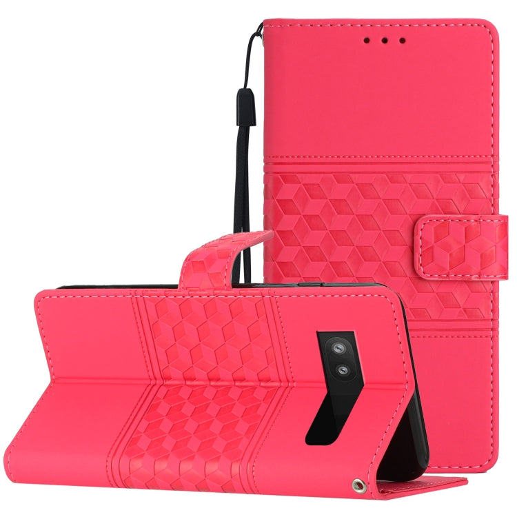 Custodia per telefono in pelle con effetto pelle goffrata a diamante con cordino, For Google Pixel 7a, For Google Pixel 6, For Google Pixel 6 Pro, For Google Pixel 6a