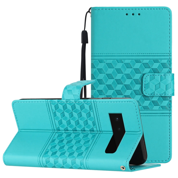 Custodia per telefono in pelle con effetto pelle goffrata a diamante con cordino, For Google Pixel 7a, For Google Pixel 6, For Google Pixel 6 Pro, For Google Pixel 6a