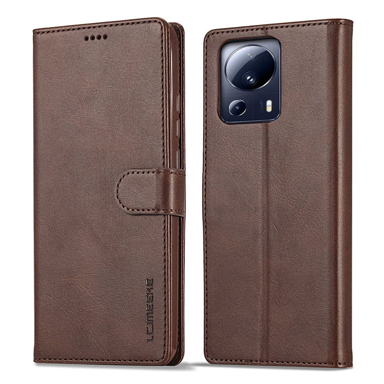 LC.IMEEKE Custodia in pelle a vibrazione orizzontale con struttura in vitello, For Xiaomi 13 Lite