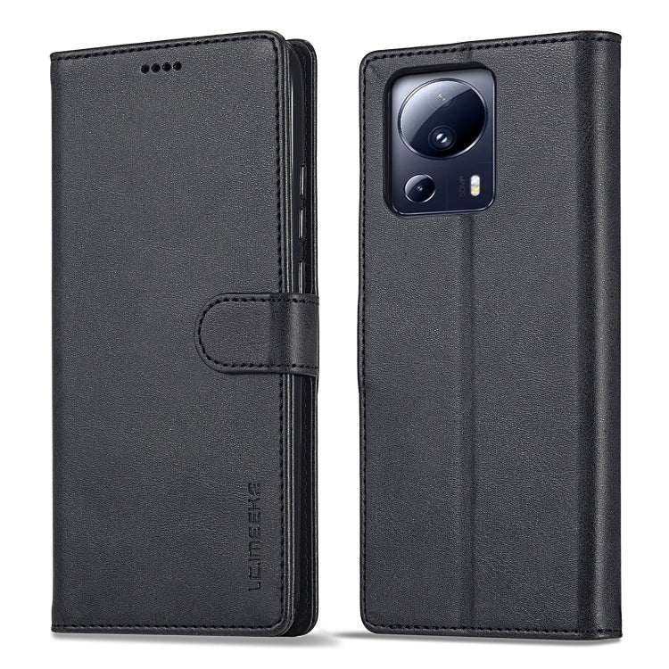 LC.IMEEKE Custodia in pelle a vibrazione orizzontale con struttura in vitello, For Xiaomi 13 Lite