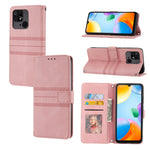 Custodia portafoglio in pelle effetto righe per Redmi Note 12 Pro