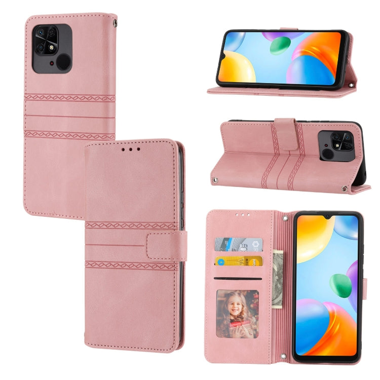 Custodia portafoglio in pelle effetto righe per Redmi Note 12 Pro