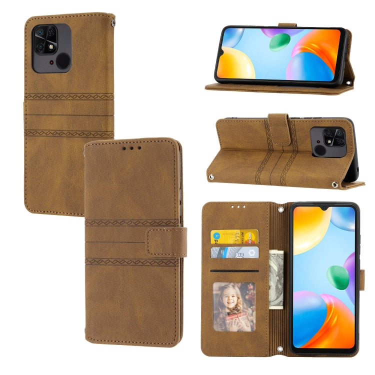 Custodia portafoglio in pelle effetto righe per Redmi Note 12 Pro