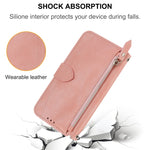 Custodia portafoglio in pelle con cerniera per Redmi Note 12 Pro