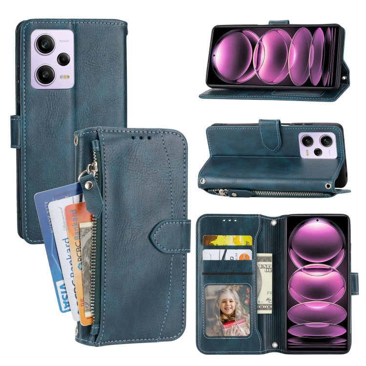 Custodia portafoglio in pelle con cerniera per Redmi Note 12 Pro