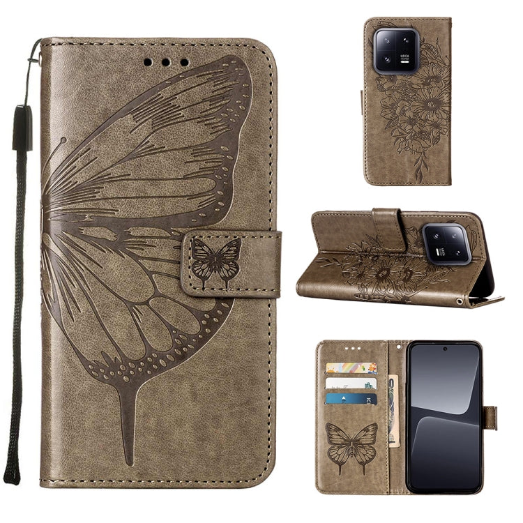 Custodia per telefono in pelle con farfalla goffrata, For Xiaomi 13 Pro, For Xiaomi Poco X5 Pro 5G / Redmi Note 12 Pro Speed