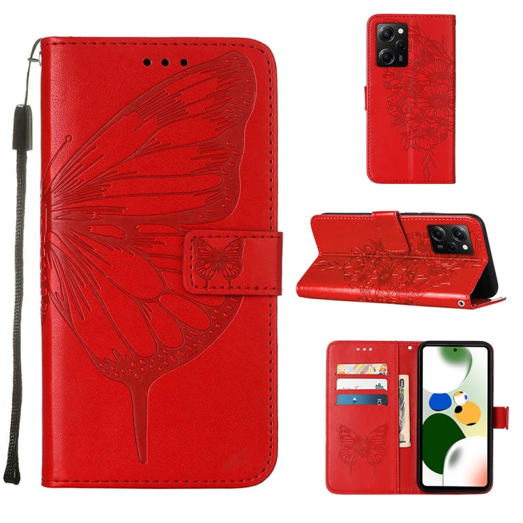 Custodia per telefono in pelle con farfalla goffrata, For Xiaomi 13 Pro, For Xiaomi Poco X5 Pro 5G / Redmi Note 12 Pro Speed