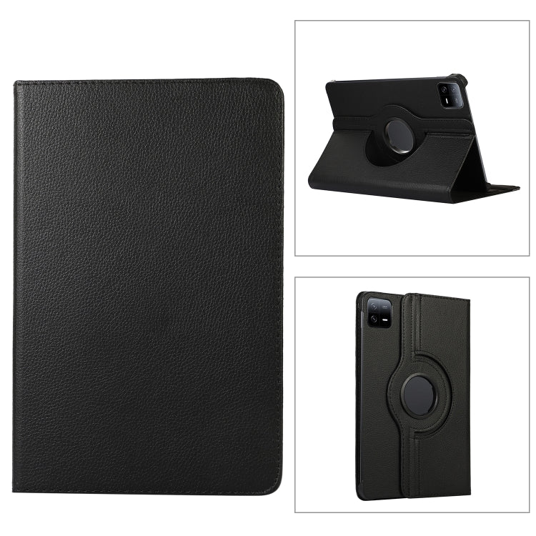 Custodia per tablet in pelle con texture Litchi con rotazione a 360 gradi, For Xiaomi Pad 6 / Pad 6 Pro