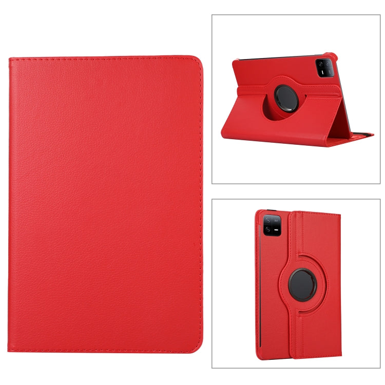 Custodia per tablet in pelle con texture Litchi con rotazione a 360 gradi, For Xiaomi Pad 6 / Pad 6 Pro