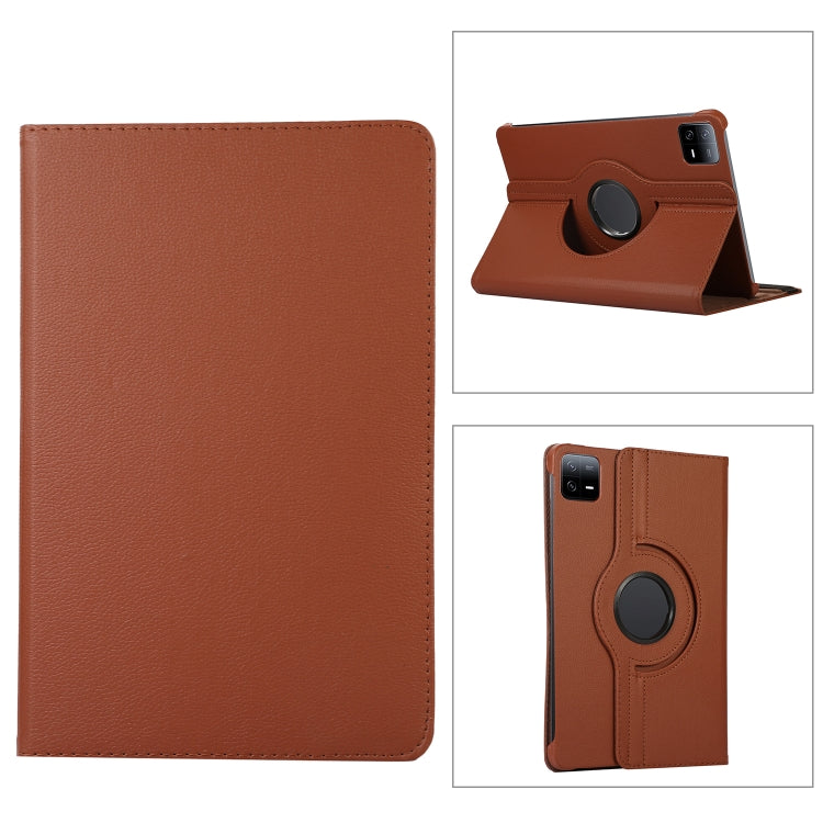 Custodia per tablet in pelle con texture Litchi con rotazione a 360 gradi, For Xiaomi Pad 6 / Pad 6 Pro