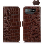 Custodia per telefono in pelle di vacchetta di coccodrillo, For Asus ROG Phone 7