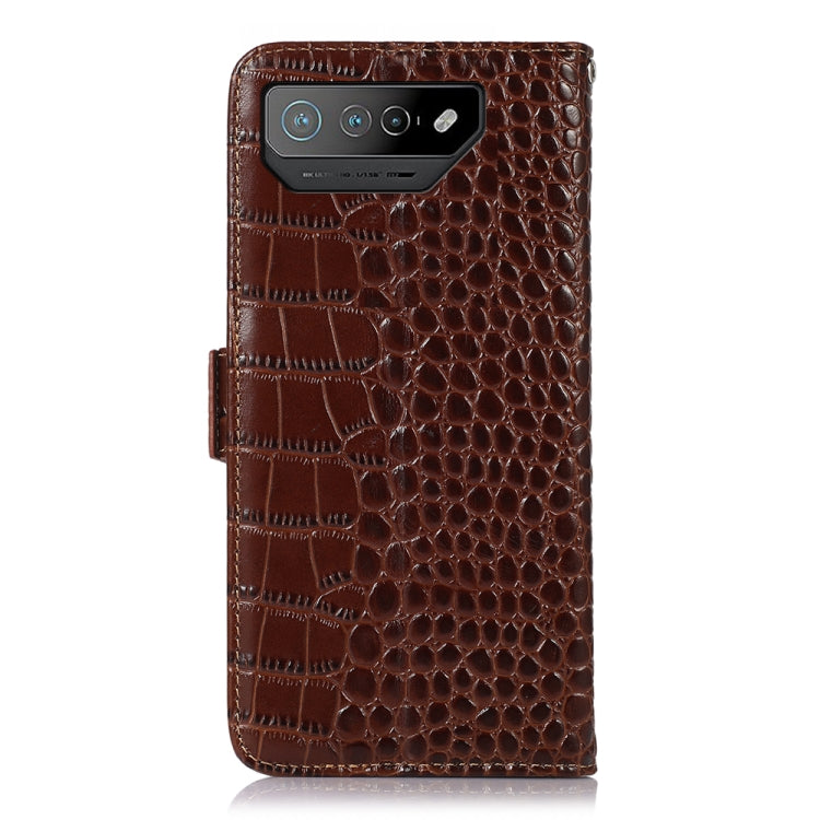 Custodia per telefono in pelle di vacchetta di coccodrillo, For Asus ROG Phone 7