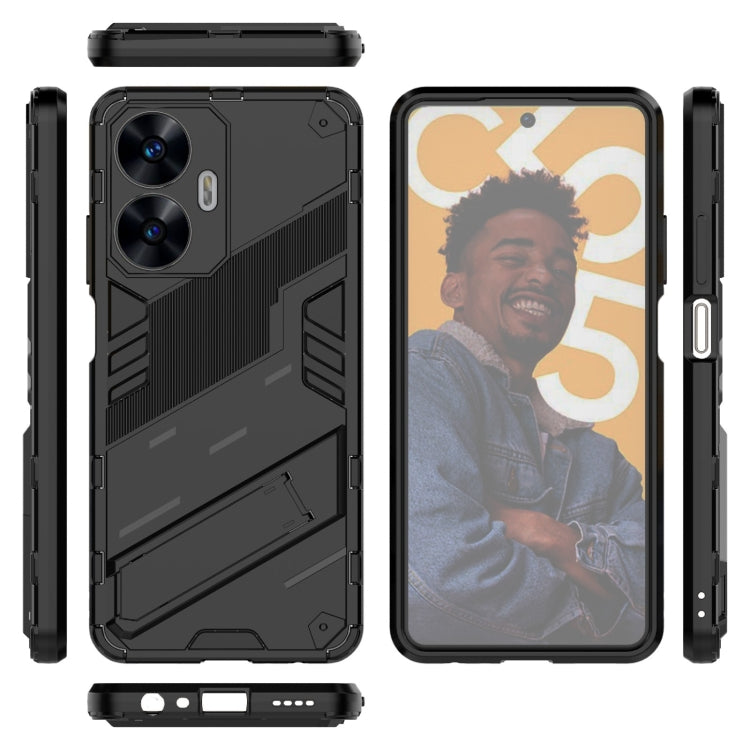Punk Armor 2 in 1 PC + custodia per telefono antiurto in TPU con supporto invisibile, For Huawei P60 Art, For Realme C55