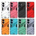 Punk Armor 2 in 1 PC + custodia per telefono antiurto in TPU con supporto invisibile, For Huawei P60 Art, For Realme C55