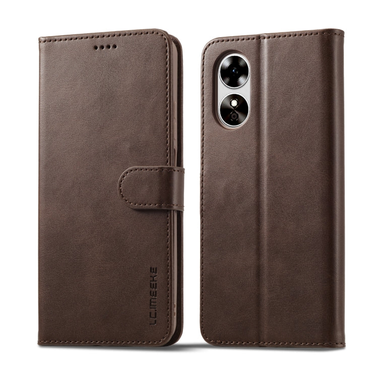 LC.IMEEKE Custodia in pelle a vibrazione orizzontale con struttura in vitello, For OPPO A78 5G Global