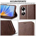 LC.IMEEKE Custodia in pelle a vibrazione orizzontale con struttura in vitello, For OPPO A78 5G Global