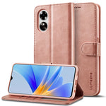 LC.IMEEKE Custodia in pelle a vibrazione orizzontale con struttura in vitello, For OPPO A78 5G Global