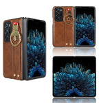 Custodia per telefono posteriore in pelle con cinturino, For OPPO Find N3 / OnePlus Open, For OPPO Find N2, For OPPO Find N, For OPPO Find X6 5G
