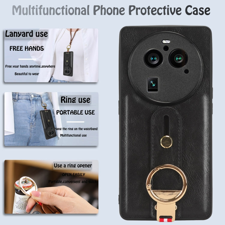 Custodia per telefono posteriore in pelle con cinturino, For OPPO Find X6 Pro 5G, For Realme C55