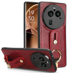Custodia per telefono posteriore in pelle con cinturino, For OPPO Find X6 Pro 5G, For Realme C55
