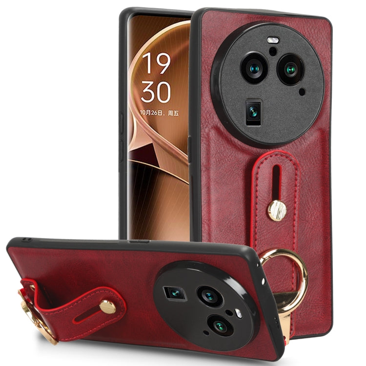 Custodia per telefono posteriore in pelle con cinturino, For OPPO Find X6 Pro 5G, For Realme C55