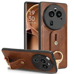 Custodia per telefono posteriore in pelle con cinturino, For OPPO Find X6 Pro 5G, For Realme C55