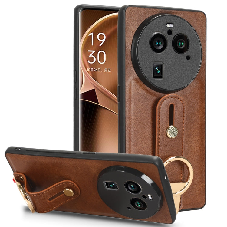 Custodia per telefono posteriore in pelle con cinturino, For OPPO Find X6 Pro 5G, For Realme C55