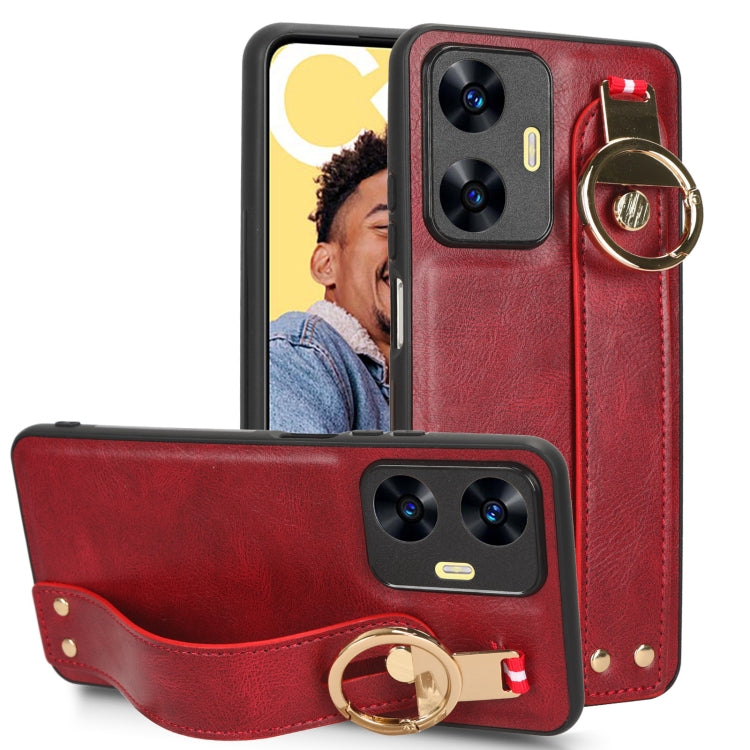 Custodia per telefono posteriore in pelle con cinturino, For OPPO Find X6 Pro 5G, For Realme C55
