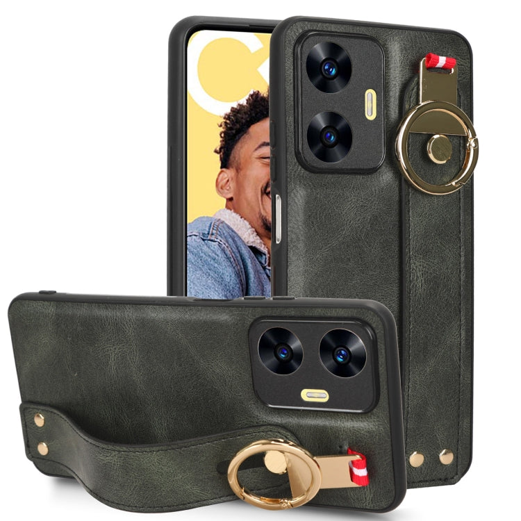 Custodia per telefono posteriore in pelle con cinturino, For OPPO Find X6 Pro 5G, For Realme C55