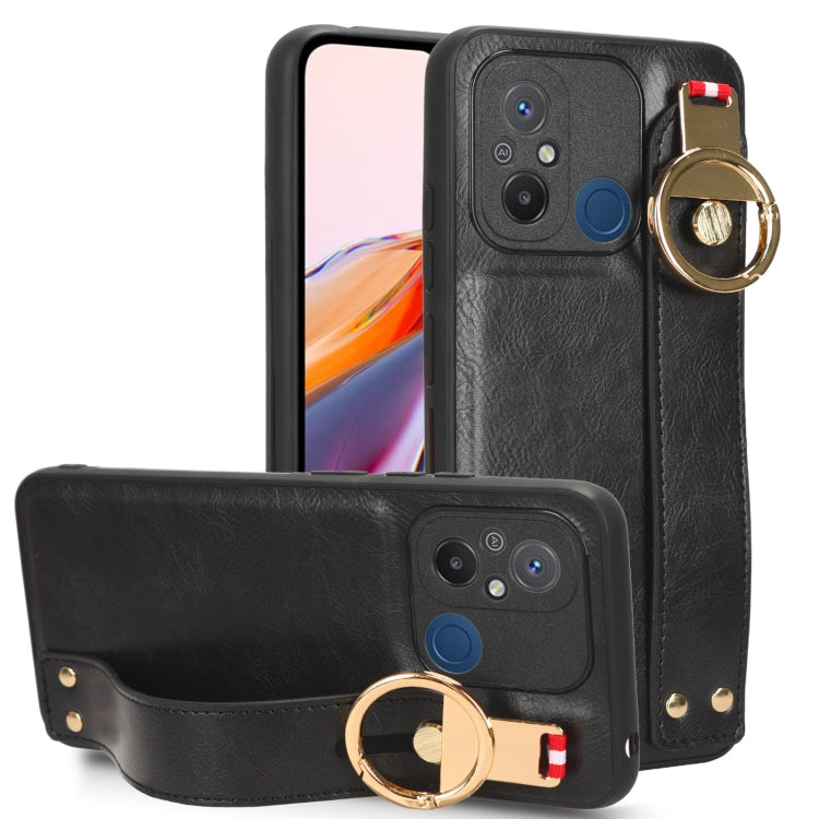 Custodia per telefono posteriore in pelle con cinturino, For Redmi Note 12 Pro 5G Global, For Xiaomi Poco X5 Pro 5G, For Xiaomi Redmi 12C / Poco C55, For Xiaomi Redmi K60 / K60 Pro