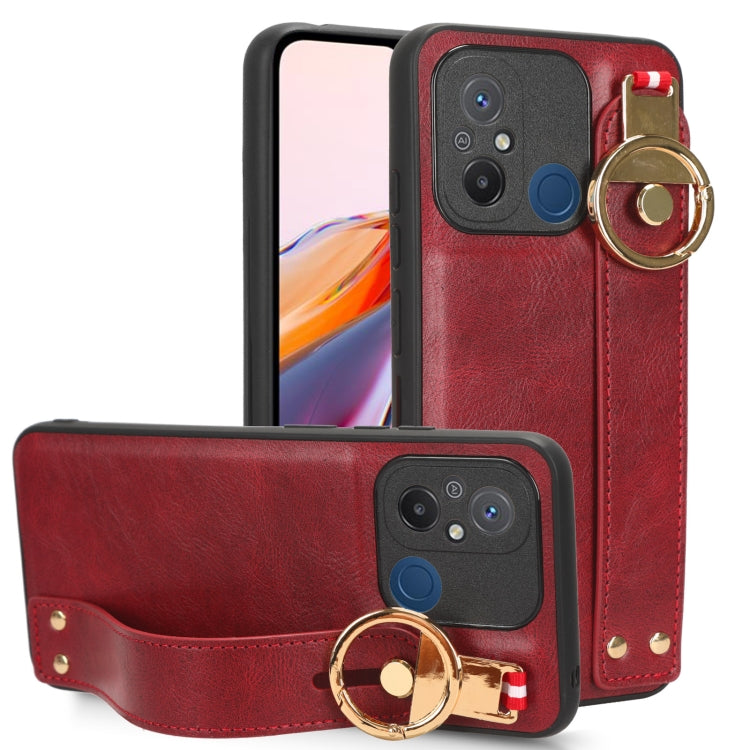 Custodia per telefono posteriore in pelle con cinturino, For Redmi Note 12 Pro 5G Global, For Xiaomi Poco X5 Pro 5G, For Xiaomi Redmi 12C / Poco C55, For Xiaomi Redmi K60 / K60 Pro