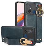 Custodia per telefono posteriore in pelle con cinturino, For Redmi Note 12 Pro 5G Global, For Xiaomi Poco X5 Pro 5G, For Xiaomi Redmi 12C / Poco C55, For Xiaomi Redmi K60 / K60 Pro