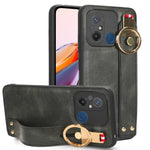 Custodia per telefono posteriore in pelle con cinturino, For Redmi Note 12 Pro 5G Global, For Xiaomi Poco X5 Pro 5G, For Xiaomi Redmi 12C / Poco C55, For Xiaomi Redmi K60 / K60 Pro