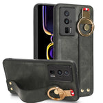 Custodia per telefono posteriore in pelle con cinturino, For Redmi Note 12 Pro 5G Global, For Xiaomi Poco X5 Pro 5G, For Xiaomi Redmi 12C / Poco C55, For Xiaomi Redmi K60 / K60 Pro