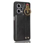 Custodia per telefono posteriore in pelle con cinturino, For Redmi Note 12 Pro 5G Global, For Xiaomi Poco X5 Pro 5G, For Xiaomi Redmi 12C / Poco C55, For Xiaomi Redmi K60 / K60 Pro