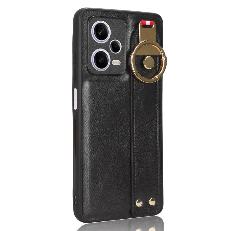 Custodia per telefono posteriore in pelle con cinturino, For Redmi Note 12 Pro 5G Global, For Xiaomi Poco X5 Pro 5G, For Xiaomi Redmi 12C / Poco C55, For Xiaomi Redmi K60 / K60 Pro