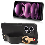 Custodia per telefono posteriore in pelle con cinturino, For Redmi Note 12 Pro 5G Global, For Xiaomi Poco X5 Pro 5G, For Xiaomi Redmi 12C / Poco C55, For Xiaomi Redmi K60 / K60 Pro