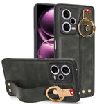 Custodia per telefono posteriore in pelle con cinturino, For Redmi Note 12 Pro 5G Global, For Xiaomi Poco X5 Pro 5G, For Xiaomi Redmi 12C / Poco C55, For Xiaomi Redmi K60 / K60 Pro
