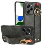 Custodia per telefono posteriore in pelle con cinturino, For Redmi Note 12 Pro 5G Global, For Xiaomi Poco X5 Pro 5G, For Xiaomi Redmi 12C / Poco C55, For Xiaomi Redmi K60 / K60 Pro