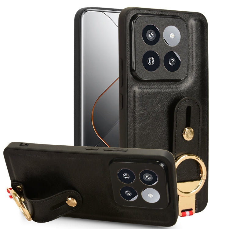 Custodia per telefono posteriore in pelle con cinturino, For Xiaomi 14 Ultra, For Xiaomi Redmi 13C 4G/Poco C65, For Xiaomi 14 Pro, For Xiaomi 14