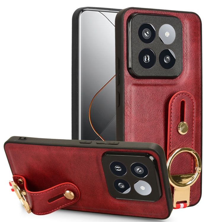Custodia per telefono posteriore in pelle con cinturino, For Xiaomi 14 Ultra, For Xiaomi Redmi 13C 4G/Poco C65, For Xiaomi 14 Pro, For Xiaomi 14