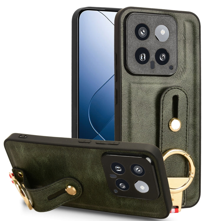 Custodia per telefono posteriore in pelle con cinturino, For Xiaomi 14 Ultra, For Xiaomi Redmi 13C 4G/Poco C65, For Xiaomi 14 Pro, For Xiaomi 14