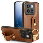Custodia per telefono posteriore in pelle con cinturino, For Xiaomi 14 Ultra, For Xiaomi Redmi 13C 4G/Poco C65, For Xiaomi 14 Pro, For Xiaomi 14
