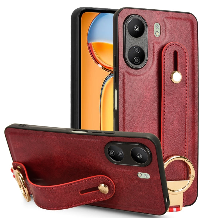 Custodia per telefono posteriore in pelle con cinturino, For Xiaomi 14 Ultra, For Xiaomi Redmi 13C 4G/Poco C65, For Xiaomi 14 Pro, For Xiaomi 14