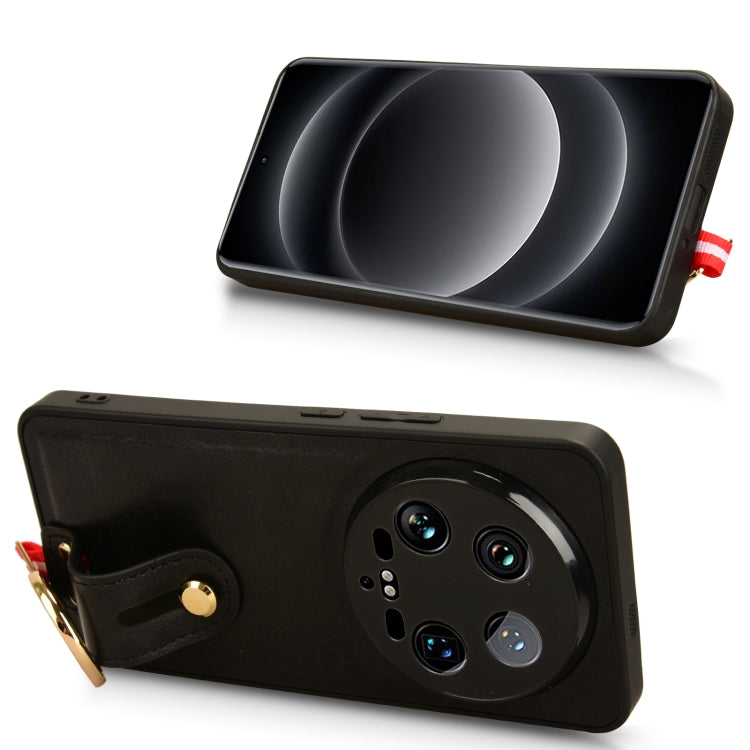 Custodia per telefono posteriore in pelle con cinturino, For Xiaomi 14 Ultra, For Xiaomi Redmi 13C 4G/Poco C65, For Xiaomi 14 Pro, For Xiaomi 14